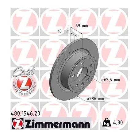 Zimmermann Brake Disc - Standard/Coated, 480154620 480154620